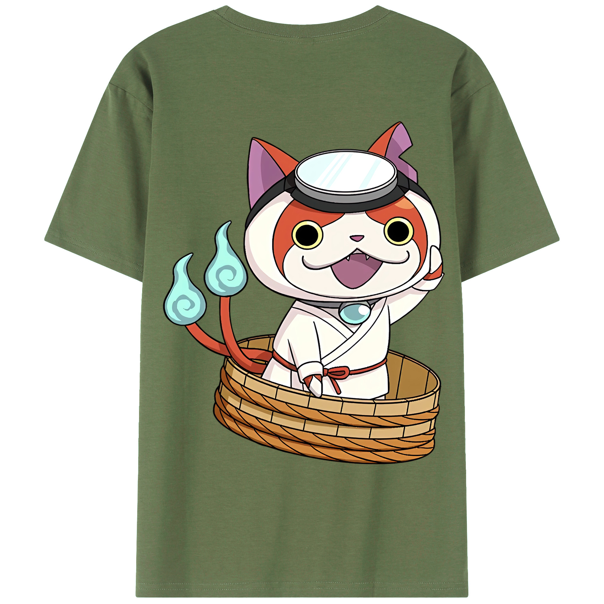 （画像用） 妖怪ウォッチ Yo-kai Watch 綿100％ メンズ半袖Tシャツ（バックプリント） 通気性